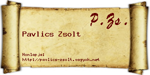 Pavlics Zsolt névjegykártya